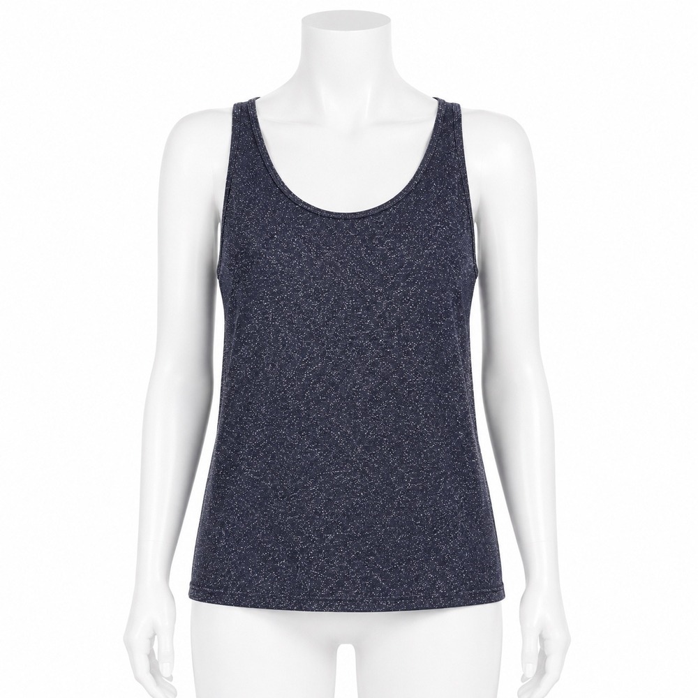 Vintage Talbots Metallic Knit Shell Tank Gray Petites Medium NWT Made Korea Top